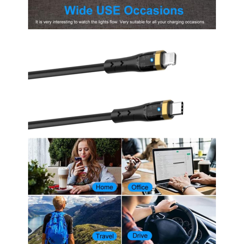 Salpido Crystal Dual Quick Charge 30W USB C to Lightning Cable | 1M PD Fast Charge | SDC 44 C L Salpido Crystal Dual Quick Charge 30W USB C to Lightning Cable | 1M PD Fast Charge | SDC 44 C L