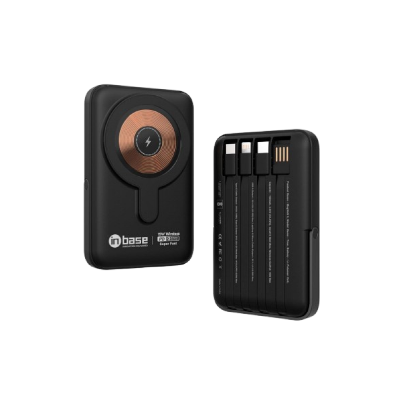 Inbase Mag Voltt 03 All in One Wireless Power Bank | 10000 mAh | 22.5W | Black