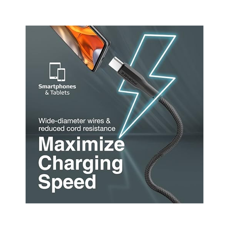 Promate USB to Type C Data Cable | 2A 2A Fast Charging | 1m | Black | XCord-AC Promate USB to Type C Data Cable | 2A 2A Fast Charging | 1m | Black | XCord-AC