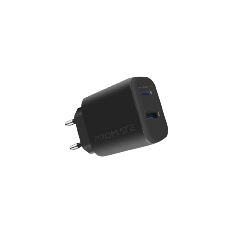 Promate Biplug-2 Dual USB Adapter | 25W | Black Promate Biplug-2 Dual USB Adapter | 25W | Black