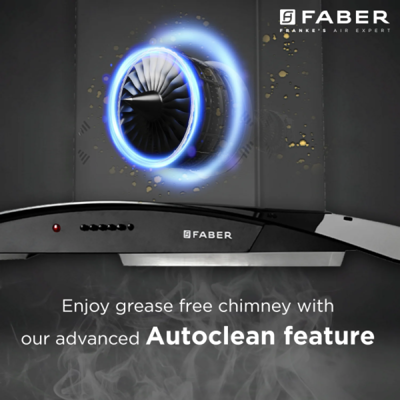 Faber Hood Ace Pro Wall Mounted Chimney | 3D | 90 cm | Black | HC PB FL BK Faber Hood Ace Pro Wall Mounted Chimney | 3D | 90 cm | Black | HC PB FL BK