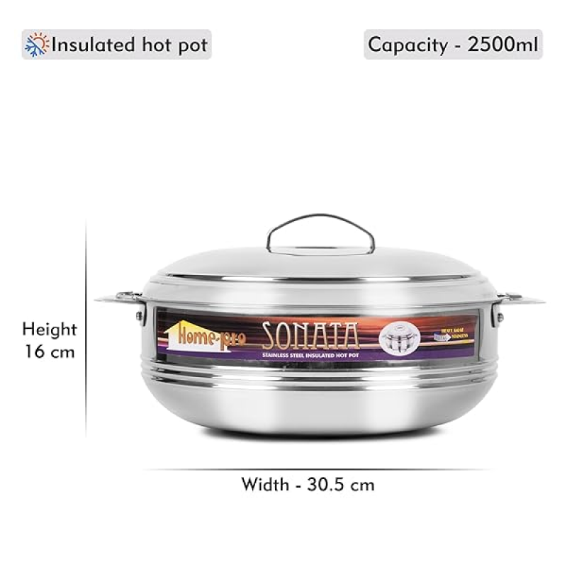 Nolta Hamaara Sonata Stainless Steel Hot Pot Casserole | 2500 ml Nolta Hamaara Sonata Stainless Steel Hot Pot Casserole | 2500 ml