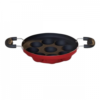 Impex Premium Non Stick Paniyarakkallu Unniyappa Chatty | 9 Pits | Red