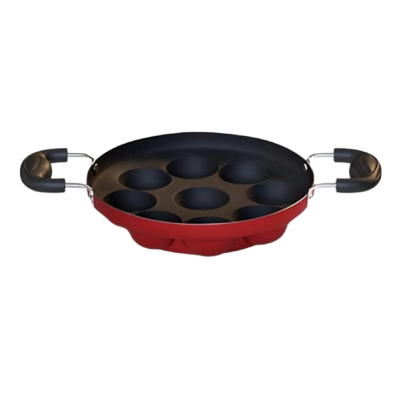 Impex Premium Non Stick Paniyarakkallu Unniyappa Chatty | 9 Pits | Red