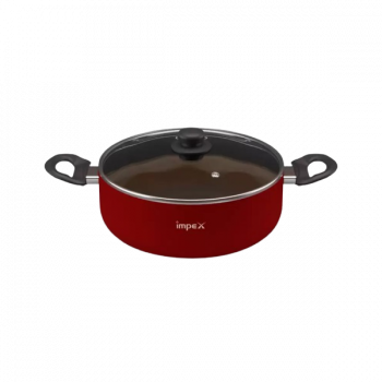 Impex ISP 2810 Non Stick Induction Bottom Biryani Pot with Lid | 28 cm | 6 L | Maroon
