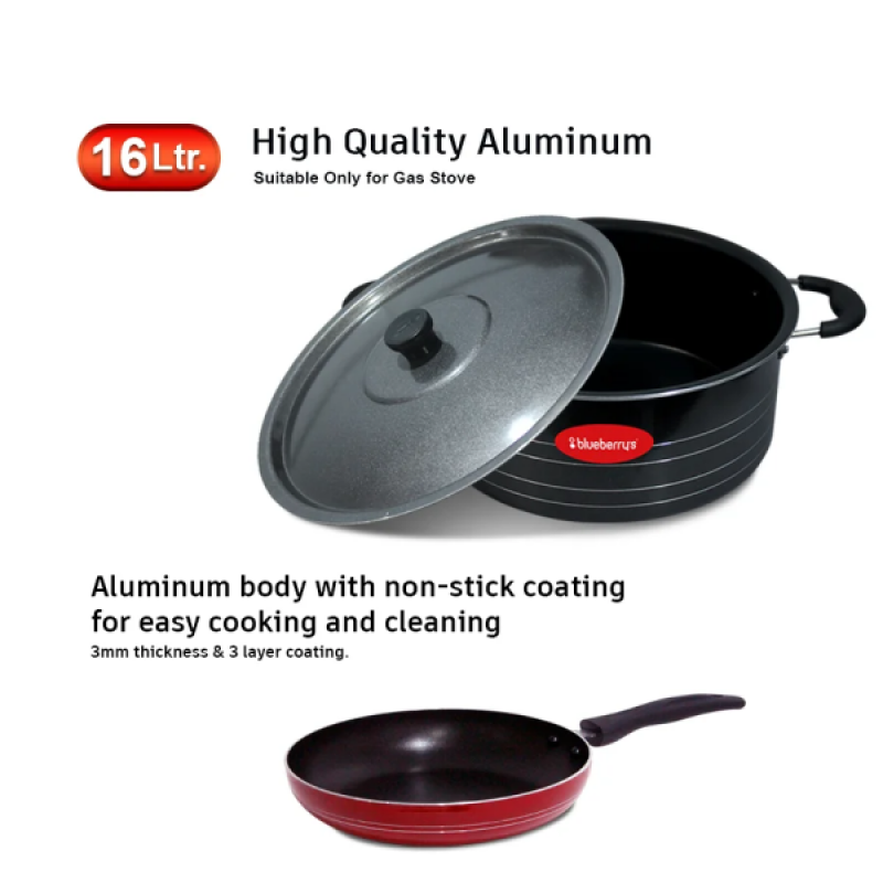 Blueberrys Prime 16L 36cm Nonstick Aluminum Biriyani Pot Blueberrys Prime 16L 36cm Nonstick Aluminum Biriyani Pot
