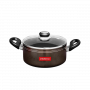 Blueberry’s RUBY Nonstick Biriyani Pot with Glass Lid | 2.5L | 20 cm | Gas Stove and Induction Based