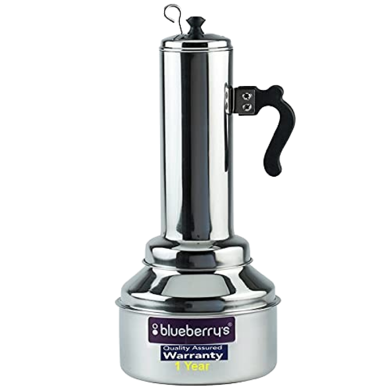 Blueberrys 100% Stainless Steel Puttu Kudam Maker with LidFood Grade | 1334-Silver Blueberrys 100% Stainless Steel Puttu Kudam Maker with LidFood Grade | 1334-Silver