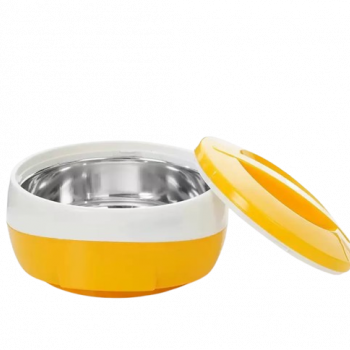 BlueBerrys Wave Yellow White, Inner Steel Casserole Gift Set Combo 600 ml 1200 ml 2000 ml | Thermoware Casserole Set