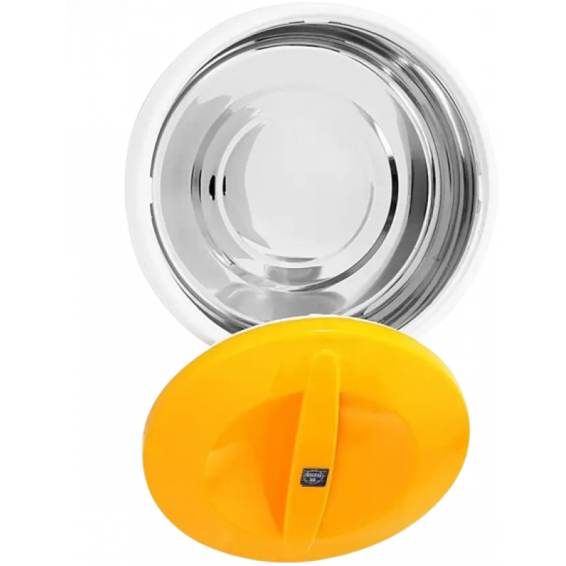 BlueBerrys Wave Yellow White, Inner Steel Casserole Gift Set Combo 600 ml 1200 ml 2000 ml | Thermoware Casserole Set BlueBerrys Wave Yellow White, Inner Steel Casserole Gift Set Combo 600 ml 1200 ml 2000 ml | Thermoware Casserole Set