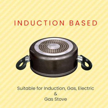 Blueberrys Ruby 8 Liter 30cm Nonstick Aluminum Induction Based Biriyani Pot with Lid