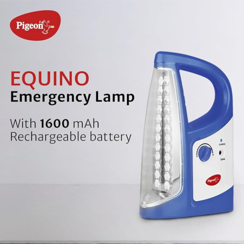 Pigeon by Stovekraft 12424 Equino LED Emergency Rechargeable Lamp with 1600 mAH and 50 Hours Backup | Blue Pigeon by Stovekraft 12424 Equino LED Emergency Rechargeable Lamp with 1600 mAH and 50 Hours Backup | Blue