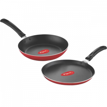 Pigeon Favourite Duo Pack Tawa & Fry Pan  | Non Stick Coated Cookware Set | Aluminium | 2 Piece