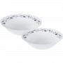 Larah | Borosil | 2Pc Multipurpose Bowl Set | White | Blue