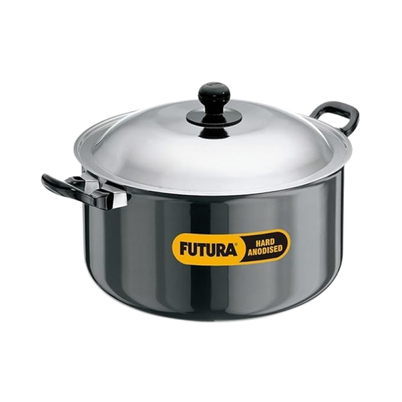 Hawkins Futura Hard Anodised Cook-n-Serve Stewpot | Hard Anodised Lid | 8.5 L | 28 cm | Black Hawkins Futura Hard Anodised Cook-n-Serve Stewpot | Hard Anodised Lid | 8.5 L | 28 cm | Black