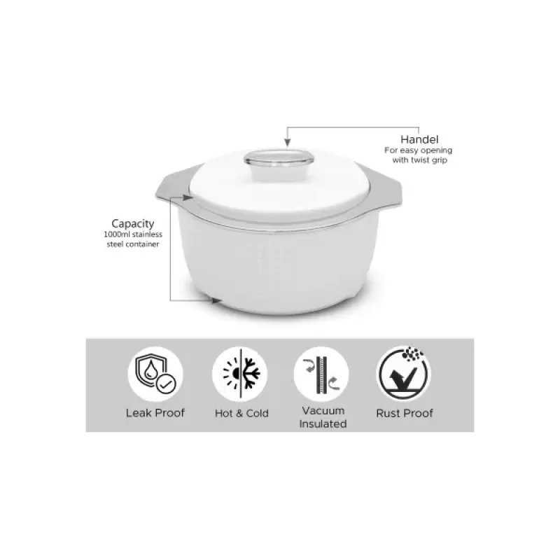 JAYPEE | DINE | 1500 m | Inner Stainless Steel Insulated Food Serving Cassserole (1500 ml) JAYPEE | DINE | 1500 m | Inner Stainless Steel Insulated Food Serving Cassserole (1500 ml)