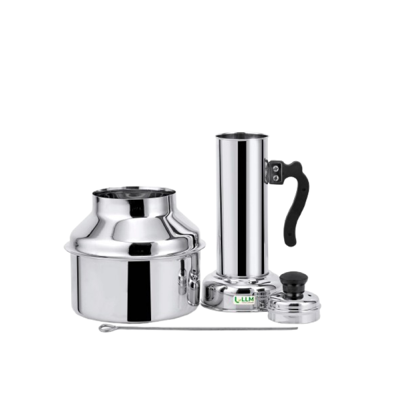 LLM Stainless Steel Puttu Kudam Puttu Maker | Steamer Plate and Steel Stick | 1.5 L | Silver LLM Stainless Steel Puttu Kudam Puttu Maker | Steamer Plate and Steel Stick | 1.5 L | Silver