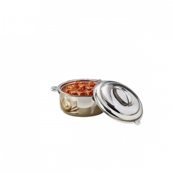 LLM Elite Stainless Steel Insulated Hot Box | 2500 ml | Mirror Finish | Silver Serve Casserole