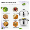 Prabha Double Delight Cook N Serve Thermal Rice Cooker | Stainless Steel | 1.5 kg