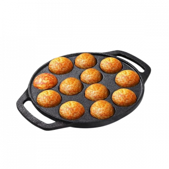 The Indus Valley Pre-Seasoned Cast Iron Paniyaram Pan | 12 Pit