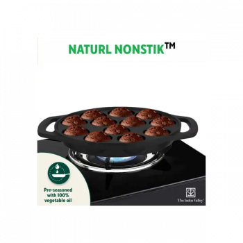 The Indus Valley Pre-Seasoned Cast Iron Paniyaram Pan | 12 Pit