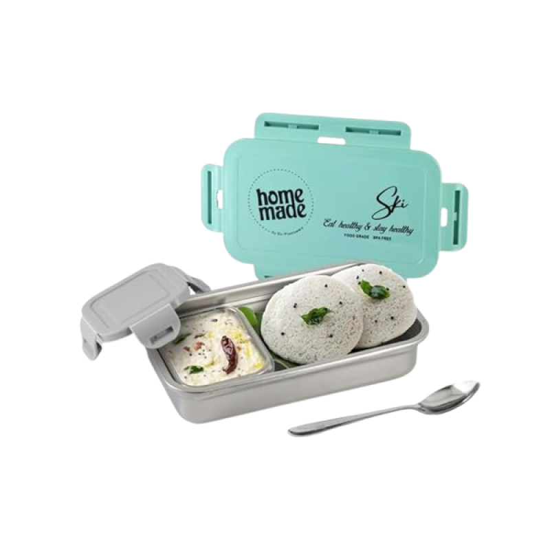 SKI Relish Stainless Steel Lunch Box | 550ML | Multicolour SKI Relish Stainless Steel Lunch Box | 550ML | Multicolour