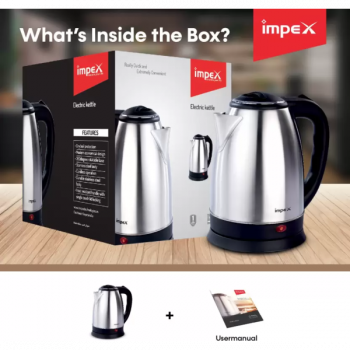 Impex STEAMER Stainless Steel Electric Kettle | 1.5 L | 1500 Watts | Silver | 1501