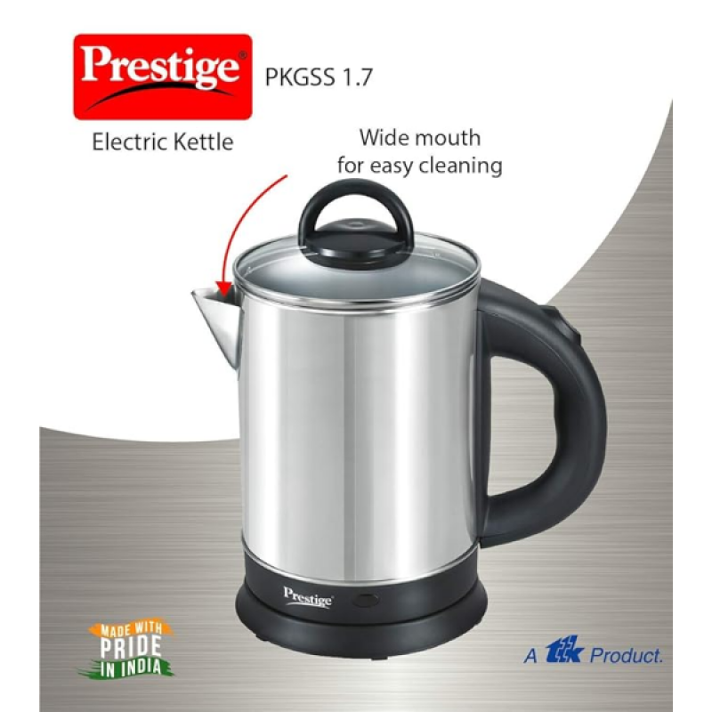 Prestige Stainless Steel Electric Kettle | 1.7 L | Silver and Black | PKGSS17 41573 Prestige Stainless Steel Electric Kettle | 1.7 L | Silver and Black | PKGSS17 41573