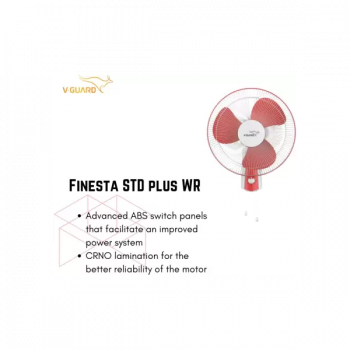 V-Guard Finesta STD Plus Wall Fan | 3 Blade | 400 mm | White Red