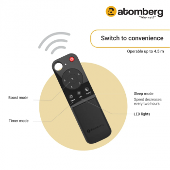 Atomberg Efficio Ceiling Fan | 1200 mm | 5 Star | BLDC Ceiling Fan with Remote Control | 3 Blade | White