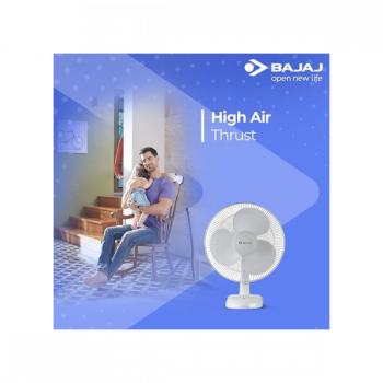 BAJAJ Esteem Table Fan | 400 mm | 3 Blade | White