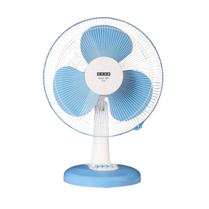 USHA MIST AIR FLO Ultra High Speed Table Fan | 3 Blade | 1350rpm | 400 mm | LIGHT BLUE