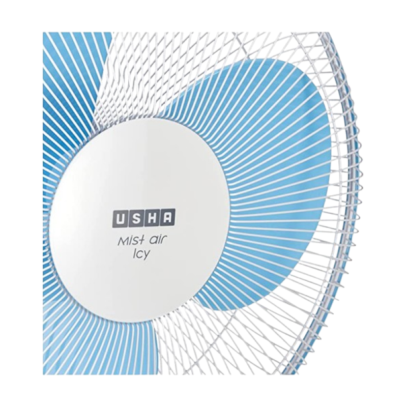 USHA MIST AIR FLO Ultra High Speed Table Fan | 3 Blade | 1350rpm | 400 mm | LIGHT BLUE USHA MIST AIR FLO Ultra High Speed Table Fan | 3 Blade | 1350rpm | 400 mm | LIGHT BLUE