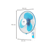 USHA Mist Air Flo Wall Fan | 400 mm | 3 Blade | Light Blue