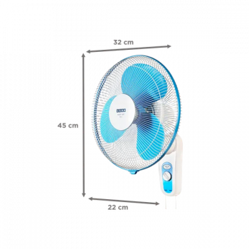USHA Mist Air Flo Wall Fan | 400 mm | 3 Blade | Light Blue USHA Mist Air Flo Wall Fan | 400 mm | 3 Blade | Light Blue