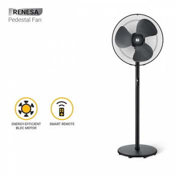 atomberg Renesa Pedestal Fan Swing | 400mm | Midnight Black | FAFG0213