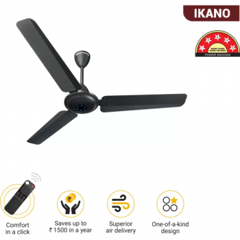 Atomberg Ikano Ceiling Fan | 1200 mm | 3 Blade | Gloss Black Atomberg Ikano Ceiling Fan | 1200 mm | 3 Blade | Gloss Black