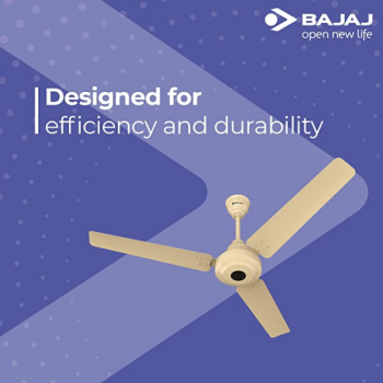 Bajaj Energos 26 Ceiling Fan with Remote | 1200mm | Base Ivory Bajaj Energos 26 Ceiling Fan with Remote | 1200mm | Base Ivory