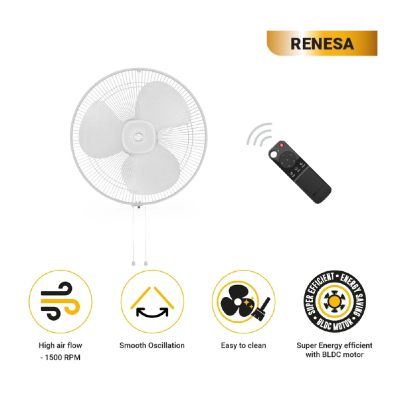 atomberg Renesa Wall Mount Fan | 400mm | Snow White atomberg Renesa Wall Mount Fan | 400mm | Snow White