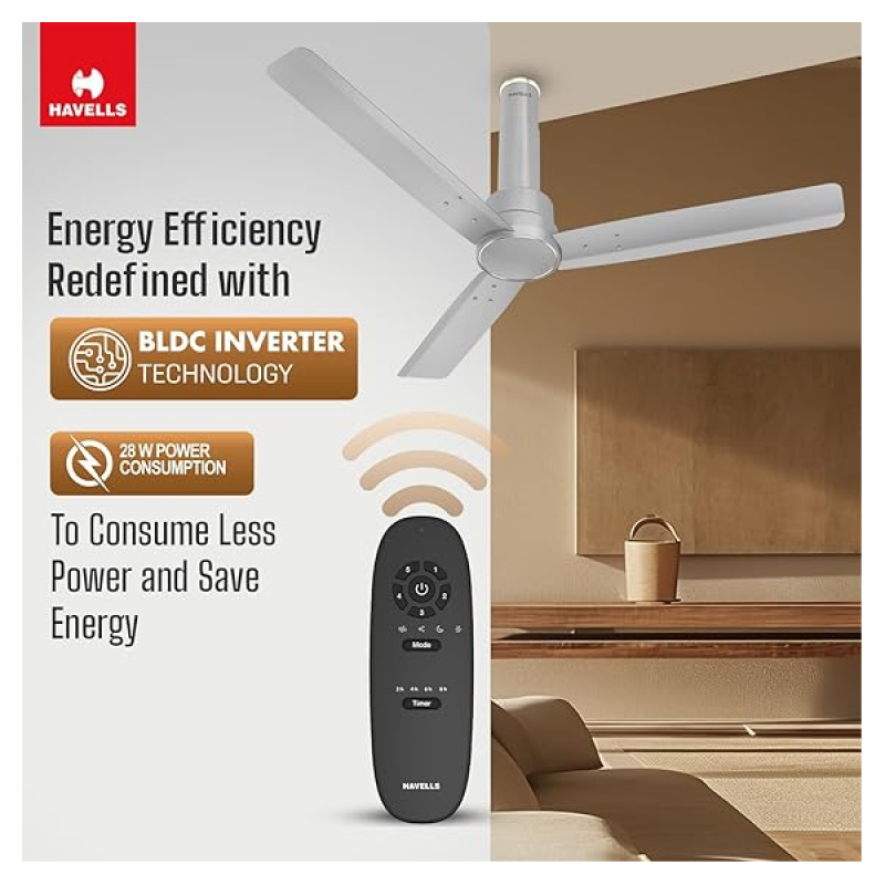 Atomberg Renesa Ceiling Fan with Remote | 3 Blade | 1200mm | BLDC Motor | White & Black Atomberg Renesa Ceiling Fan with Remote | 3 Blade | 1200mm | BLDC Motor | White & Black