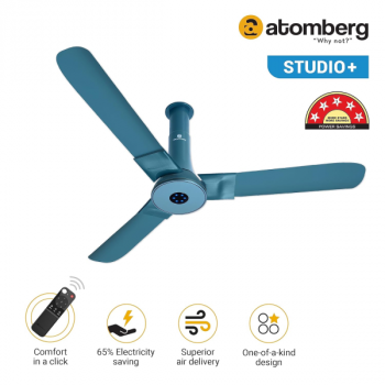 Atomberg Studio+ BLDC Ceiling Fan | 1200 mm | Aegean Blue | FG0235 Atomberg Studio+ BLDC Ceiling Fan | 1200 mm | Aegean Blue | FG0235