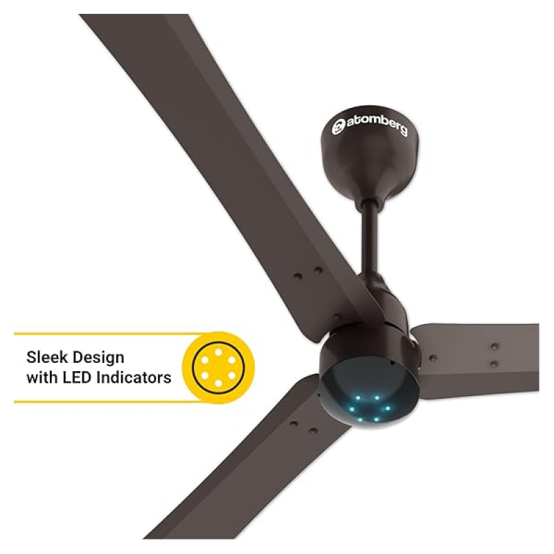 Atomberg Renesa + Ceiling Fan | 1200 mm | BLDC Ceiling Fan with Remote Control & LED Indicators | Earth Brown Atomberg Renesa + Ceiling Fan | 1200 mm | BLDC Ceiling Fan with Remote Control & LED Indicators | Earth Brown