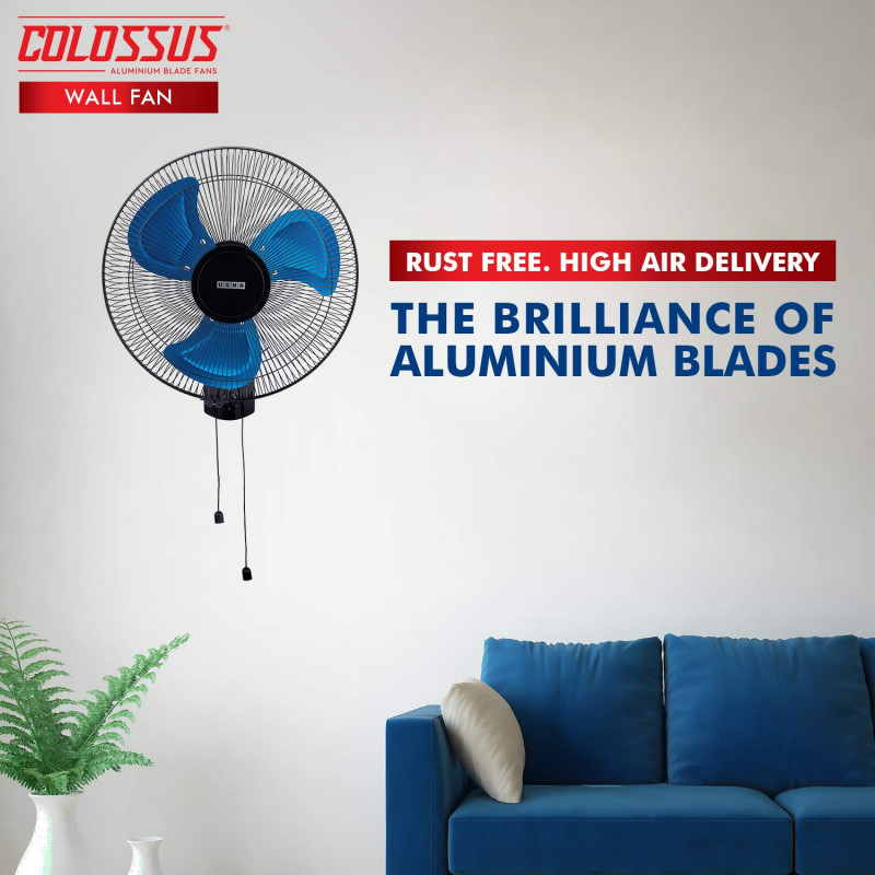 USHA Colossus Wall Fan | Rust Free Aluminium Blade | 400mm | Blue USHA Colossus Wall Fan | Rust Free Aluminium Blade | 400mm | Blue