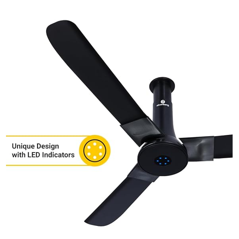 atomberg Studio+BLDC Ceiling Fan | 1200mm | Remote Control | Midnight Black Matt atomberg Studio+BLDC Ceiling Fan | 1200mm | Remote Control | Midnight Black Matt