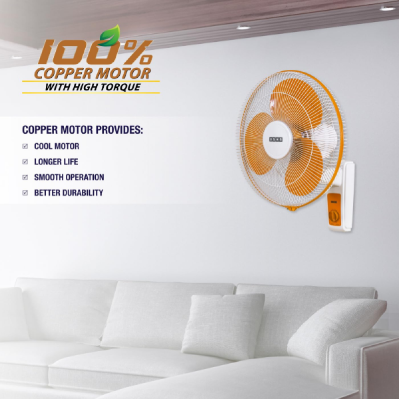 Usha Maxx Air Wall Fan | 400 mm | Orange & White Usha Maxx Air Wall Fan | 400 mm | Orange & White