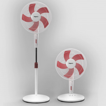 Impex Impulse Table pedestal 2 in 1 convertible fan | 400 mm | Red and White