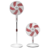 Impex Impulse Table pedestal 2 in 1 convertible fan | 400 mm | Red and White