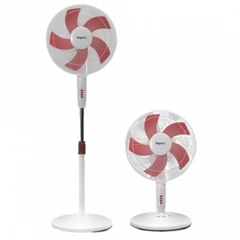 Impex Impulse Table pedestal 2 in 1 convertible fan | 400 mm | Red and White