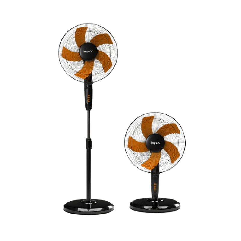 Impex Impulse Table pedestal fan | 400 mm | 2 in 1 convertible | Orange Black