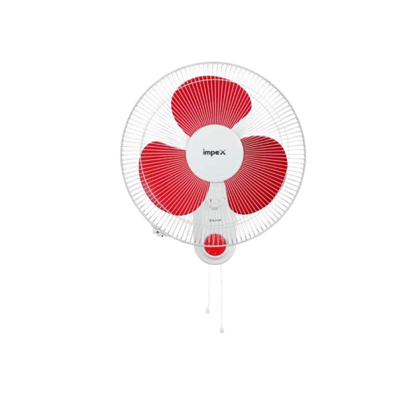 Impex Wall Fan Zolo | 1350 RPM | 400 mm | 3 Blade | Red White Impex Wall Fan Zolo | 1350 RPM | 400 mm | 3 Blade | Red White